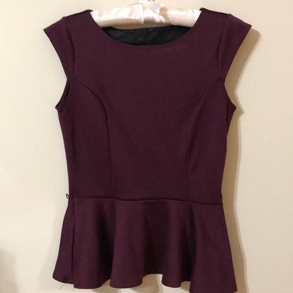 Maroon Peplum Shirt